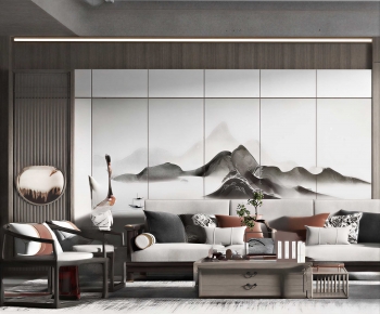 New Chinese Style A Living Room-ID:798784021