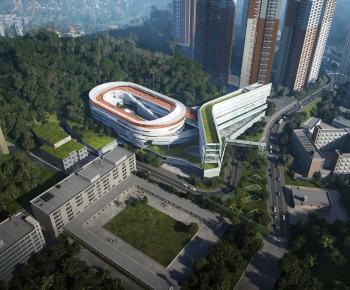 Modern Architectural Bird's-eye View Planning-ID:820066932