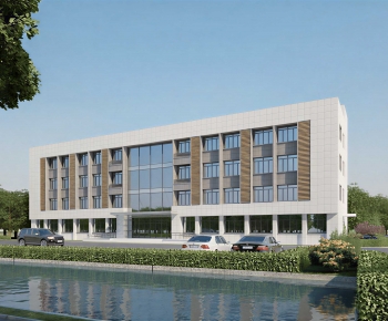 Modern Appearance Of Commercial Building-ID:618747004