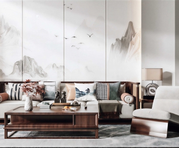 New Chinese Style A Living Room-ID:165709972