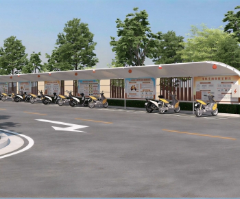 Modern Outdoor Parking Lot-ID:707242013