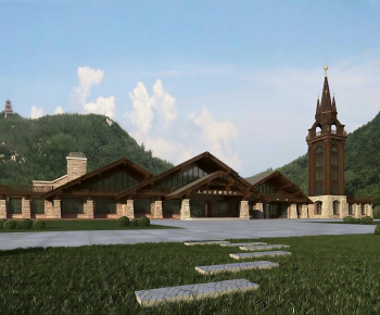 Modern Appearance Of Commercial Building-ID:722165111