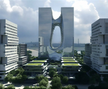 Modern Appearance Of Commercial Building-ID:742605929