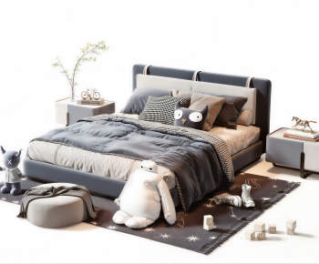 Modern Double Bed-ID:864125973