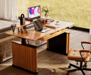 Modern Computer Desk And Chair-ID:412468911