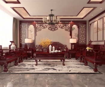 Chinese Style A Living Room-ID:245747092