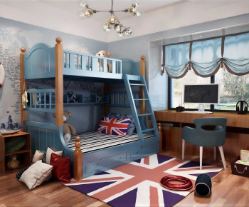 Mediterranean Style Boy's Room And Son's Room-ID:491914995