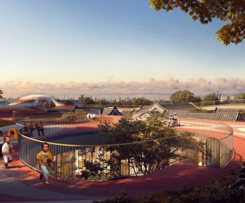 Modern School Building-ID:195025921