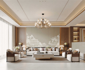 New Chinese Style A Living Room-ID:284248114