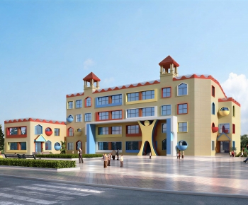 Modern School Building-ID:642157083