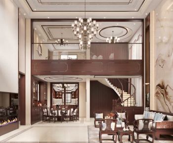 New Chinese Style A Living Room-ID:945434096