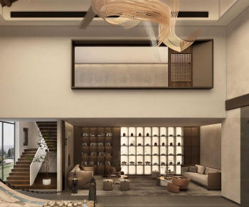 New Chinese Style A Living Room-ID:653506049