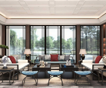 New Chinese Style A Living Room-ID:782150989
