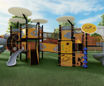 Modern Outdoor Space In Kindergarten-ID:174192918
