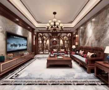 New Chinese Style A Living Room-ID:326231963