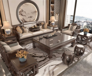 New Chinese Style Sofa Combination-ID:655406959