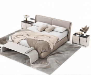 Modern Double Bed-ID:737885955