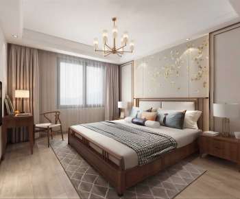 New Chinese Style Bedroom-ID:384984025