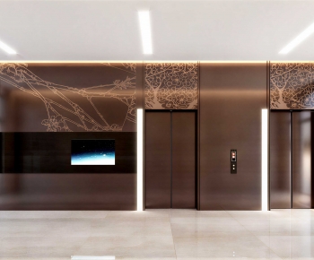 New Chinese Style Office Elevator Hall-ID:960177909