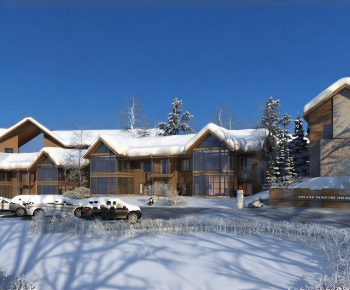 Nordic Style Appearance Of Commercial Building-ID:349940065