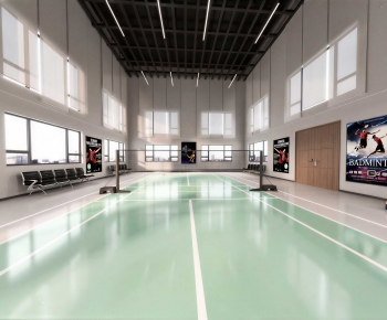 Modern Indoor Badminton Court-ID:284383064