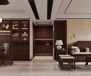New Chinese Style A Living Room-ID:426321036