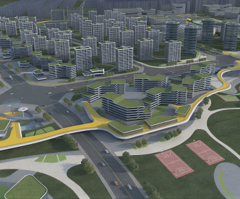 Modern Architectural Bird's-eye View Planning-ID:394247063