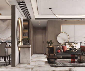 New Chinese Style A Living Room-ID:257919076