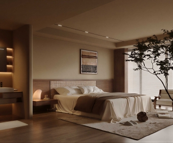 Wabi-sabi Style Bedroom-ID:872340228