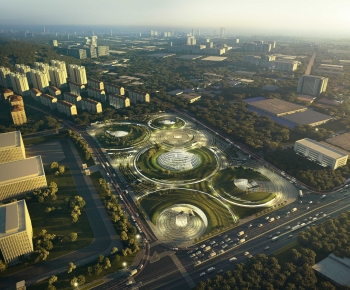 Modern Architectural Bird's-eye View Planning-ID:486403945