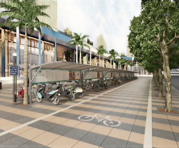Modern Outdoor Parking Lot-ID:829511888