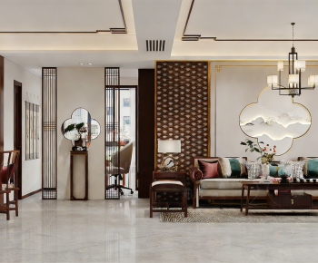 New Chinese Style A Living Room-ID:570133922