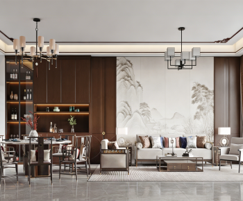 New Chinese Style A Living Room-ID:244822039
