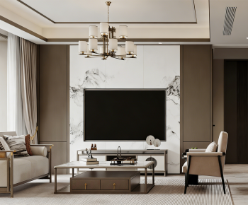 New Chinese Style A Living Room-ID:254204033