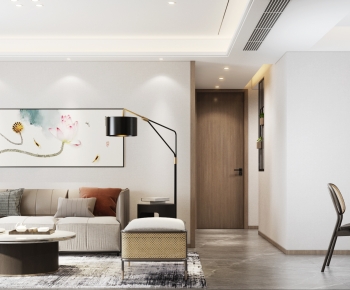 New Chinese Style A Living Room-ID:603987936