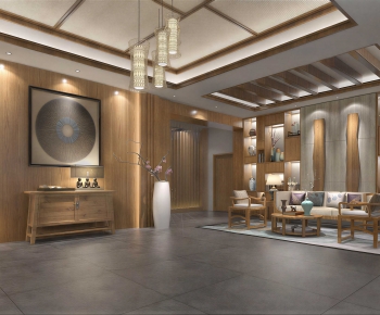 New Chinese Style A Living Room-ID:919750933