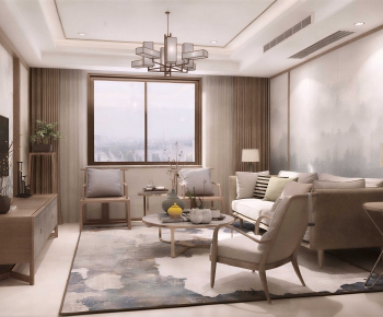 New Chinese Style A Living Room-ID:181721934