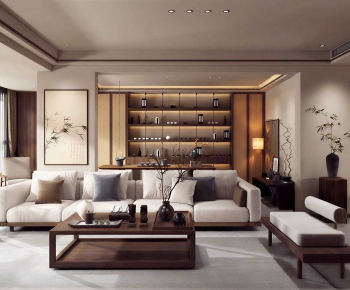 New Chinese Style A Living Room-ID:433418999