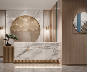 New Chinese Style Office Reception Desk-ID:446964032