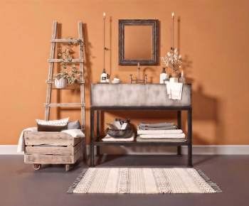 Industrial Style Bathroom Cabinet-ID:890932088