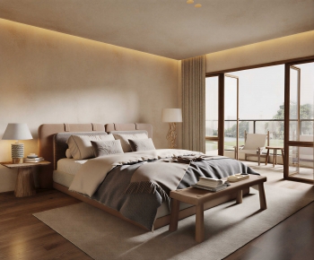 Wabi-sabi Style Bedroom-ID:541619068