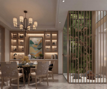 New Chinese Style Dining Room-ID:690294986