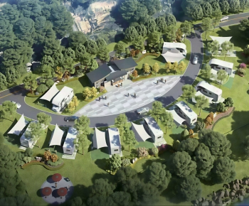 Modern Architectural Bird's-eye View Planning-ID:589261156