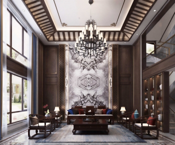 New Chinese Style A Living Room-ID:112437965