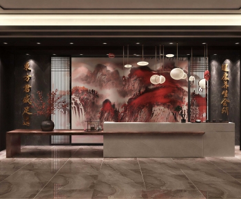 New Chinese Style Office Reception Desk-ID:349703073