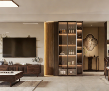 New Chinese Style A Living Room-ID:479449994