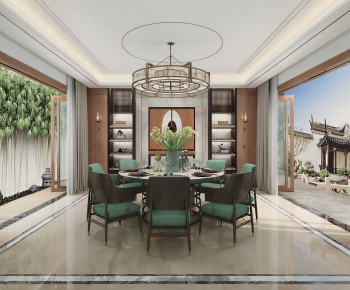 New Chinese Style Dining Room-ID:790621049