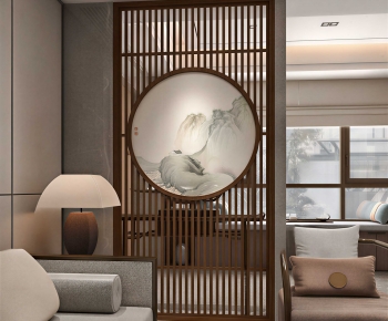 New Chinese Style A Living Room-ID:689126972