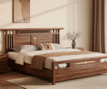 New Chinese Style Double Bed-ID:536655904