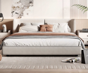 Modern Double Bed-ID:428857091